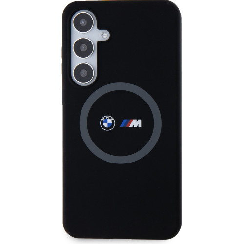 BMW M Printed Round and Logo Magsafe Silikonový Kryt pro Samsung Galaxy S24+ Black