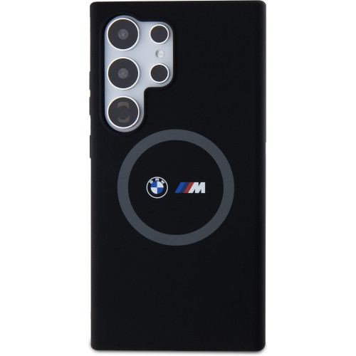 BMW M Printed Round and Logo Magsafe Silikonový Kryt pro Samsung Galaxy S24 Ultra Black