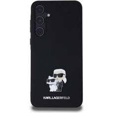 Karl Lagerfeld PU Saffiano Metal Karl and Choupette Zadní Kryt pro Samsung Galaxy A55 5G Black