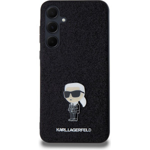 Karl Lagerfeld Fixed Glitter Metal Ikonik Zadní Kryt pro Samsung Galaxy A35 5G Black