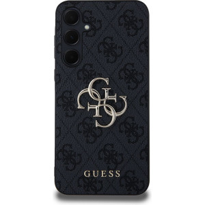 Guess PU 4G Metal Logo Zadní Kryt pro Samsung Galaxy A35 5G Grey