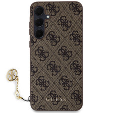 Guess 4G Charms Zadní Kryt pro Samsung Galaxy A35 5G Brown