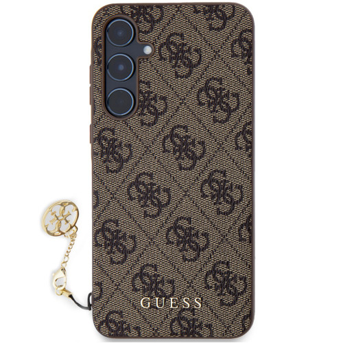 Guess 4G Charms Zadní Kryt pro Samsung Galaxy A55 Brown