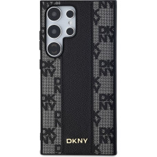 DKNY PU Leather Checkered Pattern Magsafe Zadní Kryt pro Samsung Galaxy S24 Ultra Black