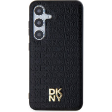 DKNY PU Leather Repeat Pattern Stack Logo Magsafe Zadní Kryt pro Samsung Galaxy S24 Black