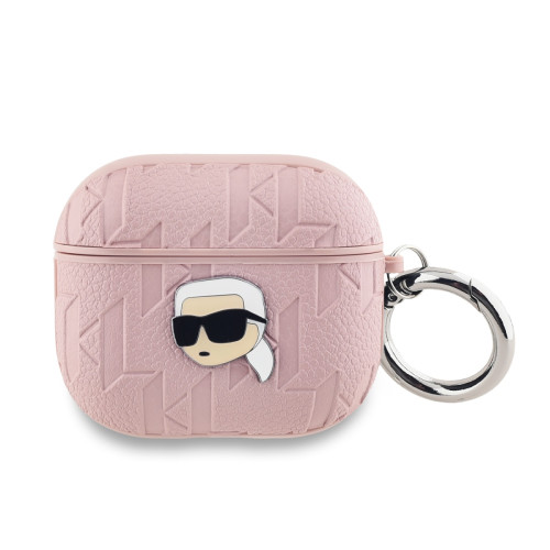 Karl Lagerfeld PU Embossed Karl Head Pouzdro pro AirPods Pro 2 Pink