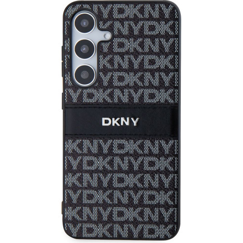 DKNY PC/TPU Repeat Pattern Tonal Stripe Zadní Kryt pro Samsung S24 Black