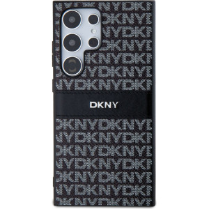 DKNY PC/TPU Repeat Pattern Tonal Stripe Zadní Kryt pro Samsung S24 Ultra Black