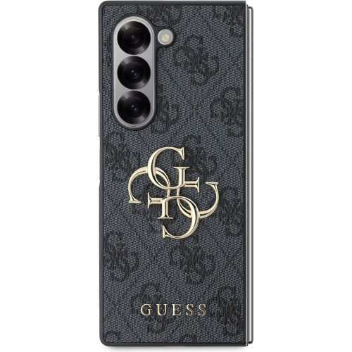 Guess PU 4G Metal Logo Zadní Kryt pro Samsung Galaxy Z Fold6 Grey