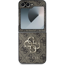 Guess PU 4G Metal Logo Zadní Kryt pro Samsung Galaxy Z Flip6 Brown