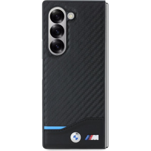 BMW M PU Carbon Blue Line Zadní Kryt pro Samsung Galaxy Z Fold6 Black