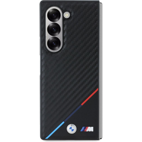 BMW M PU Carbon Tricolor Stripe MagSafe Zadní Kryt pro Samsung Galaxy Z Fold6 Black