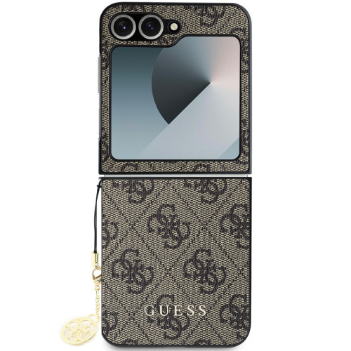 Guess 4G Charm Zadní Kryt pro Samsung Galaxy Z Flip6 Brown