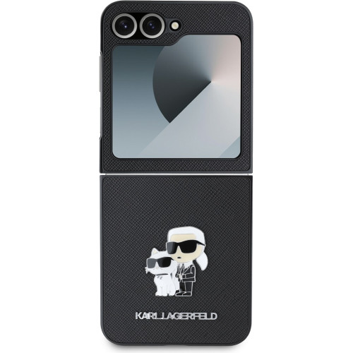 Karl Lagerfeld PU Saffiano Karl and Choupette Zadní Kryt pro Samsung Galaxy Z Flip6 Black