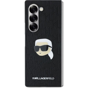 Karl Lagerfeld PU Saffiano Monogram Karl Head Zadní Kryt pro Samsung Galaxy Z Fold6 Black