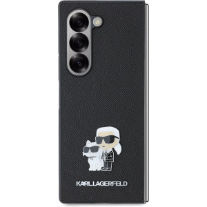 Karl Lagerfeld PU Saffiano Karl and Choupette Zadní Kryt pro Samsung Galaxy Z Fold6 Black