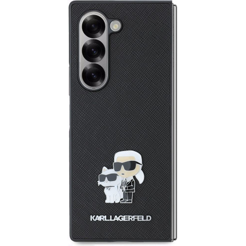 Karl Lagerfeld PU Saffiano Karl and Choupette Zadní Kryt pro Samsung Galaxy Z Fold6 Black