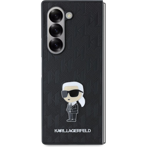 Karl Lagerfeld PU Saffiano Monogram Ikonik Zadní Kryt pro Samsung Galaxy Z Fold6 Black