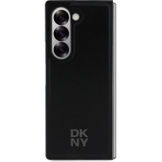 DKNY PU Leather Stack Logo MagSafe Zadní Kryt pro Samsung Galaxy Z Fold6 Black