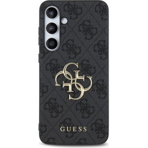 Guess PU 4G Metal Logo Zadní Kryt pro Samsung Galaxy S24 FE Grey