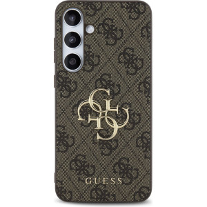 Guess PU 4G Metal Logo Zadní Kryt pro Samsung Galaxy S24 FE Brown