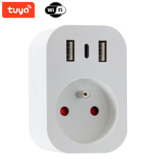 Immax NEO LITE Zásuvka Smart vnitřní zásuvka s kolíkem, typ E, 2xUSB, 1xUSB C , WiFi, TUYA (07772L)